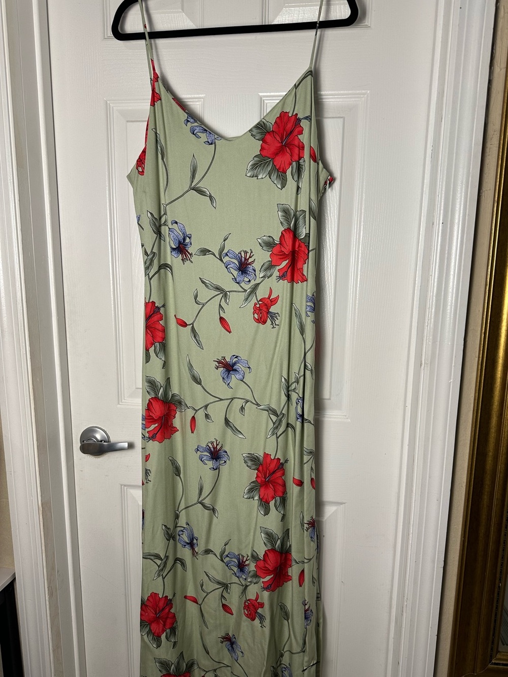 Caribbean Joe Green Floral Slip Dress Size  XL